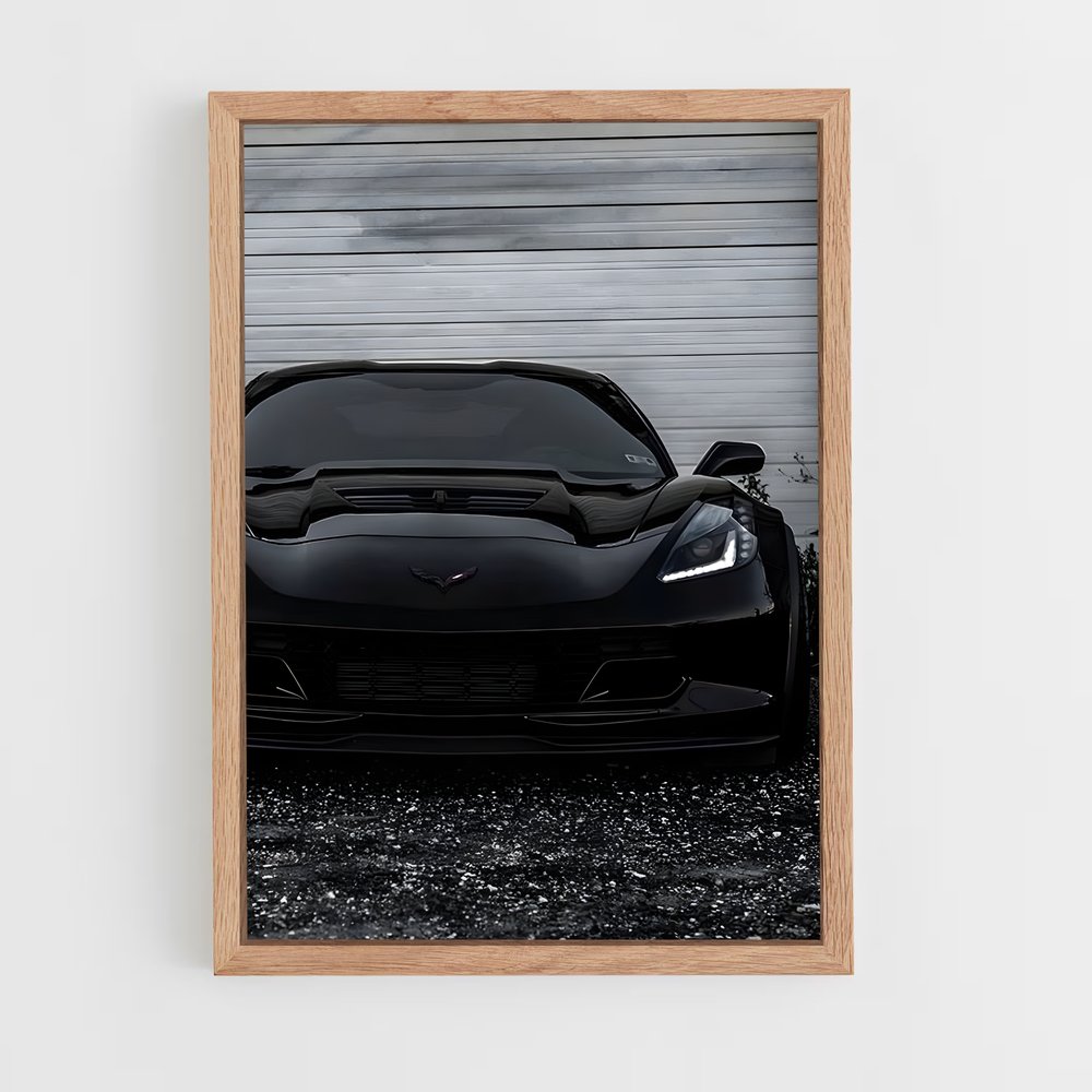 Poster Corvette Noire – affiche Chevrolet (vue 4)
